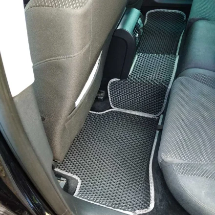 3D EVA коврики на Volkswagen Passat B6 (Фольксваген Пассат Б6) с бортами до 5 см черно-серые