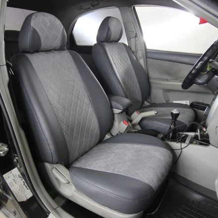 Чехлы на KIA Cerato I (КИА Церато 1) из экокожи и польской алькантары Antara