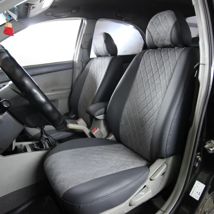 Чехлы на KIA Cerato I (КИА Церато 1) из экокожи и польской алькантары Antara