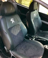 Чехлы на Peugeot 207 из экокожи и антары Чехлы на Peugeot 207 из экокожи и антары