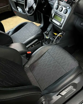 Чехлы на Volkswagen Passat B6 (Фольксваген Пассат Б6) из экокожи и ткани Comfort Plus 3