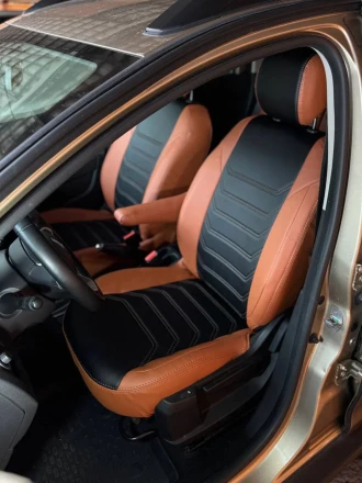 Чехлы на Renault Duster II (Рено Дастер 2) из экокожи AM Titan-NEW