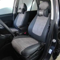 Чехлы на KIA Carens II UN Recaro из экокожи и польской алькантары Antara
