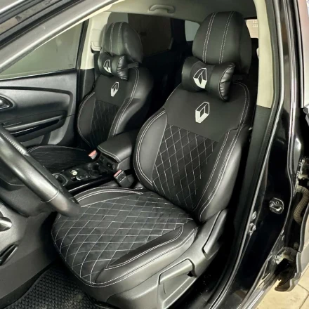 Чехлы на Renault Kadjar из экокожи и антары VPA