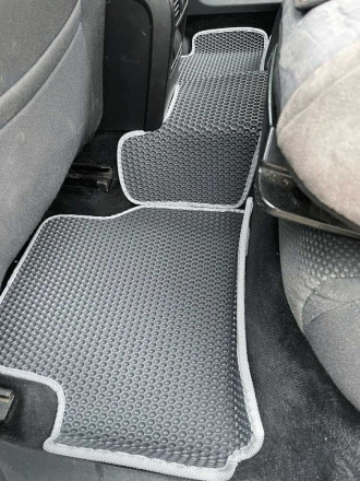 3D EVA коврики на Volkswagen Passat B6 (Фольксваген Пассат Б6) с бортами до 5 см сота серые