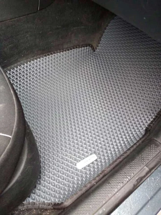 3D EVA коврики на Volkswagen Passat B5 (Фольксваген Пассат Б5) с бортами до 5 см серо-черные