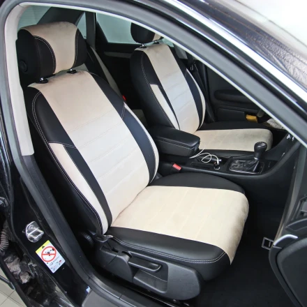 Чехлы на Audi A4 B6 (Ауді А4 Б6) из экокожи и антары ELA2020P