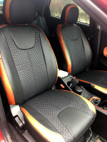 Чехлы на Cherry Tiggo 2 (3-х цветный) из экокожи и гобелена