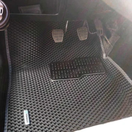 3D EVA коврики на Volkswagen Passat B3 (Фольксваген Пассат Б3) с бортами до 5 см черно-серые