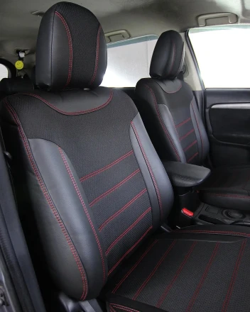 Чехлы на Mitsubishi Outlander III (Мицубиси Аутлендер 3) из экокожи и ткани Eco Classic 2020