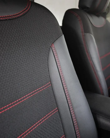 Чехлы на Mitsubishi Outlander III (Мицубиси Аутлендер 3) из экокожи и ткани Eco Classic 2020