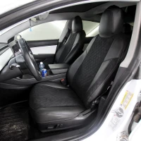 Чехлы на Tesla Model 3 (Тесла Модел 3) из экокожи и антары ELA2020R