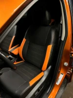Чехлы на Nissan Rogue T32 из экокожи и антары Comfort