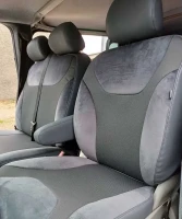 Чехлы на Opel Vivaro A 1+2 из экокожи и велюра и ткани