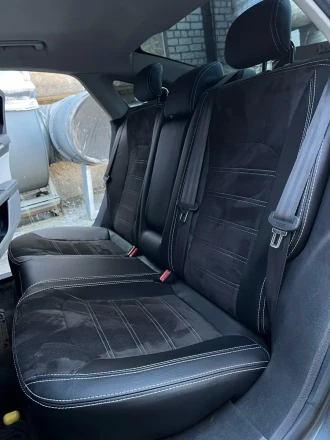 Чехлы на Ford Fusion USA (Форд Фьюжн США) из экокожи и польской алькантары Sport 3