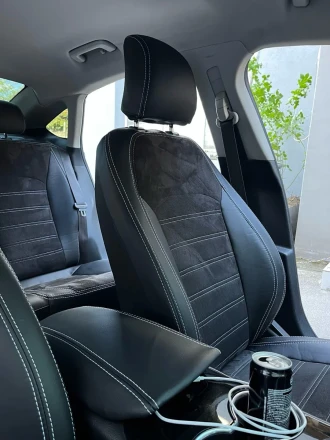 Чехлы на Ford Fusion USA (Форд Фьюжн США) из экокожи и польской алькантары Sport 3