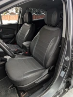 Чехлы на Hyundai IX35 (Хюндай ИХ35) из экокожи и ткани ECl2020 черные