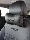 Подушка на подголовник из экокожи EMC с лого KIA черная