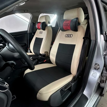 Чехлы на Audi A4 B6 (Ауди А4 Б6) из экокожи и ткани ECl