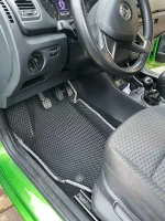 3D EVA коврики на Skoda Fabia II (Шкода Фабия 2) с бортами до 5 см чорно-серые 3D EVA коврики на Skoda Fabia II (Шкода Фабия 2) с бортами до 5 см чорно-серые