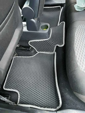 3D EVA коврики на Skoda Fabia II (Шкода Фабия 2) с бортами до 5 см чорно-серые