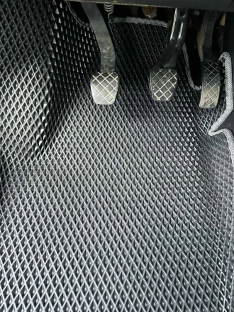 3D EVA коврики на Skoda Fabia II (Шкода Фабия 2) с бортами до 5 см чорно-серые