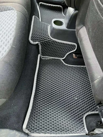 3D EVA коврики на Skoda Fabia II (Шкода Фабия 2) с бортами до 5 см чорно-серые