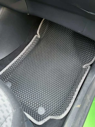 3D EVA коврики на Skoda Fabia II (Шкода Фабия 2) с бортами до 5 см чорно-серые