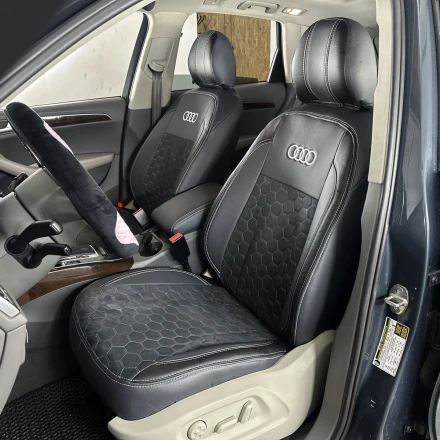 Чехлы на  Audi Q5 8R (Ауди Кю5 8Р) из экокожи и польской алькантары VPA