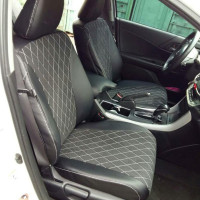 Чехлы на Honda Accord 9 из экокожи и антары с прострочкой