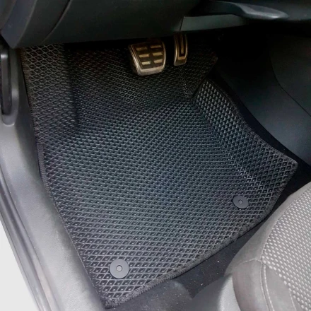 3D EVA коврики на Skoda Octavia A7 (Шкода Октавія А7) с бортами до 10 см черные