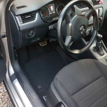 3D EVA коврики на Skoda Octavia A7 (Шкода Октавія А7) с бортами до 10 см черные