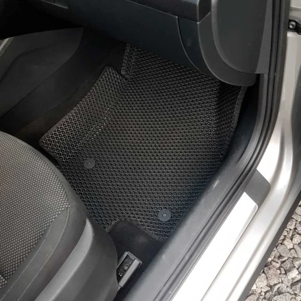 3D EVA коврики на Skoda Octavia A7 (Шкода Октавія А7) с бортами до 10 см черные