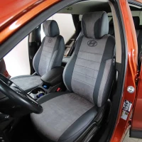 Чехлы на Santa Fe III из экокожи и польской алькантары ELA2020P