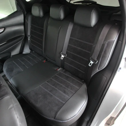 Чехлы на Nissan Qashqai II J11 (Ниссан Кашкай 2) из экокожи и антары Eco Lazer+Antara 2020 (P)