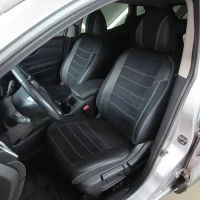 Чехлы на Nissan Qashqai II J11 (Ниссан Кашкай 2) из экокожи и антары Eco Lazer+Antara 2020 (P)