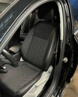 Чехлы на Audi A4 B9 (Ауди А4 Б9) из экокожи и ткани с тиснением Comfort Plus 3