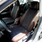 Чехлы на Volkswagen Golf VI (Фольксваген Гольф 6) из экокожи и антары ELA2020P коричневые