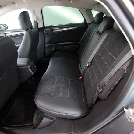 Чехлы на Ford Fusion USA (Форд Фюжн США) из экокожи и антары ELA2020P чорные