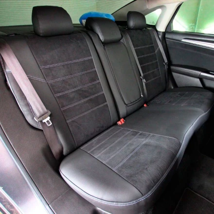 Чехлы на Ford Fusion USA (Форд Фюжн США) из экокожи и антары ELA2020P чорные