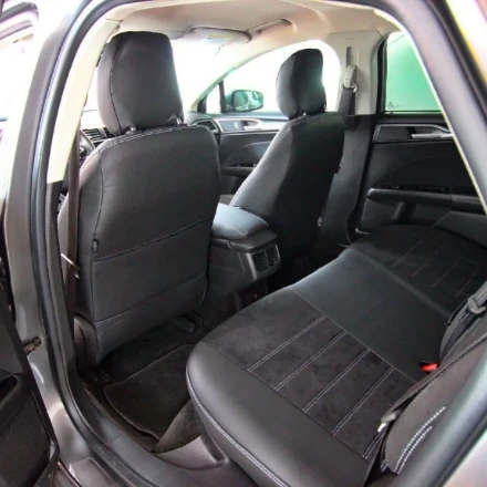 Чехлы на Ford Fusion USA (Форд Фюжн США) из экокожи и антары ELA2020P чорные