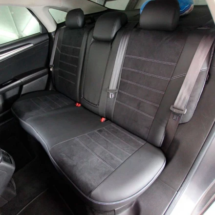 Чехлы на Ford Fusion USA (Форд Фюжн США) из экокожи и антары ELA2020P чорные