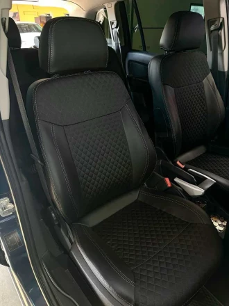 Чехлы на Opel Zafira B (Опель Зафира Б) 5 мест из экокожи и ткани Sport 3