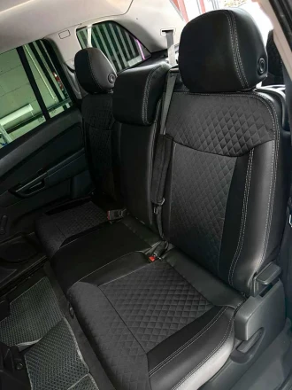 Чехлы на Opel Zafira B (Опель Зафира Б) 7 мест из экокожи и ткани Sport 3