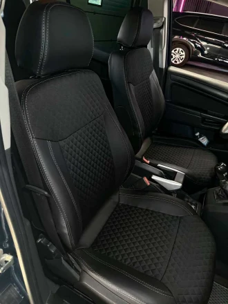 Чехлы на Opel Zafira B (Опель Зафира Б) 7 мест из экокожи и ткани Sport 3