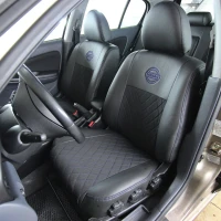 Чехлы на Nissan Almera II N16 (Ниссан Альмера Н16) из экокожи и ткани ECl Чехлы на Nissan Almera II N16 (Ниссан Альмера Н16) из экокожи и ткани ECl