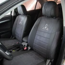 Чехлы на Mitsubishi Lancer X из экокожи и антары ELA2020P