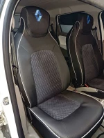 Чехлы на Renault Zoe из ткани и велюра с тиснением ромб и ролом