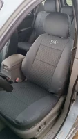 Чехлы на Kia Sorento I BL из экокожи и ткани с тиснением