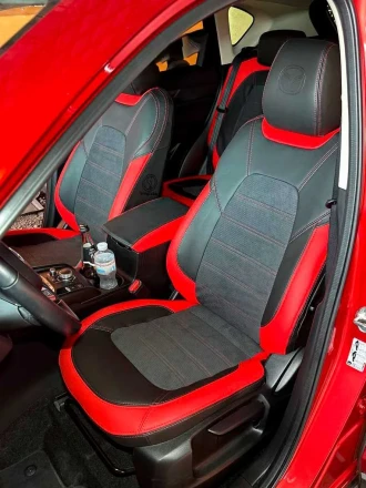 Чехлы на Mazda CX-5 KF (Мазда СХ-5 КФ) из экокожи и текстурованой алькантары Sport 3